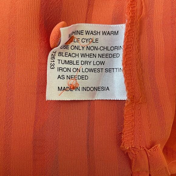 Liz Baker Women Tunic Top 22W Orange Button Up Career Workwear Modern Flowy - Picture 9 of 10